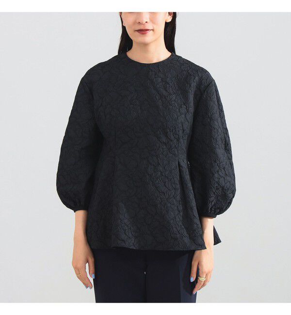 Demi-Luxe BEAMS 「フクレ織り アタッチドカラー ブラウス＊」|シャツ・ブラウス|