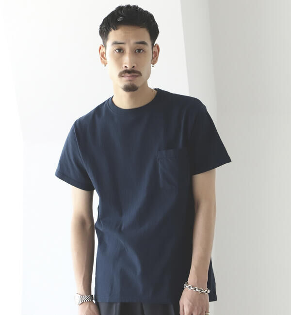 BEAMS「GOODWEAR / ポケットTシャツ」|Tシャツ・カットソー|NAVY