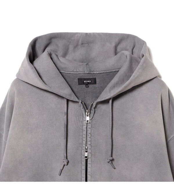 BEAMS「ワイドショートフィット フェード フルジップ フーディー」|スウェット・ジャージ|