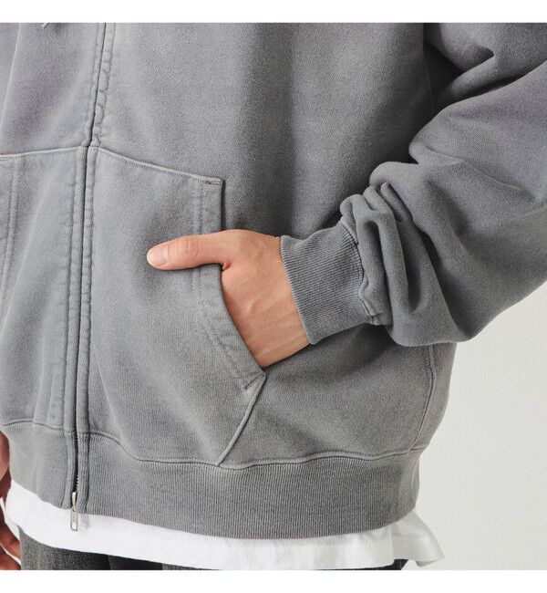 BEAMS「ワイドショートフィット フェード フルジップ フーディー」|スウェット・ジャージ|