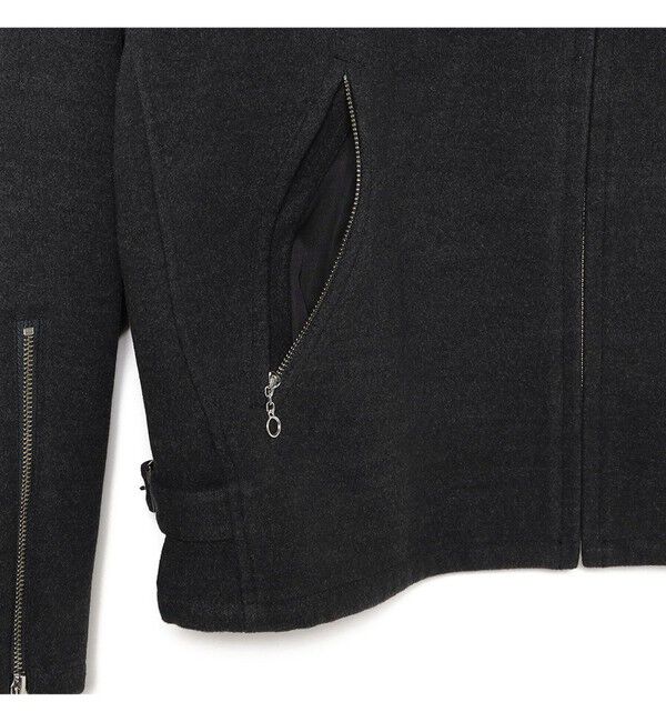 BEAMS「リラックスフィット フリースメルトン シングル ライダースジャケット」|ブルゾン・スタジャン|
