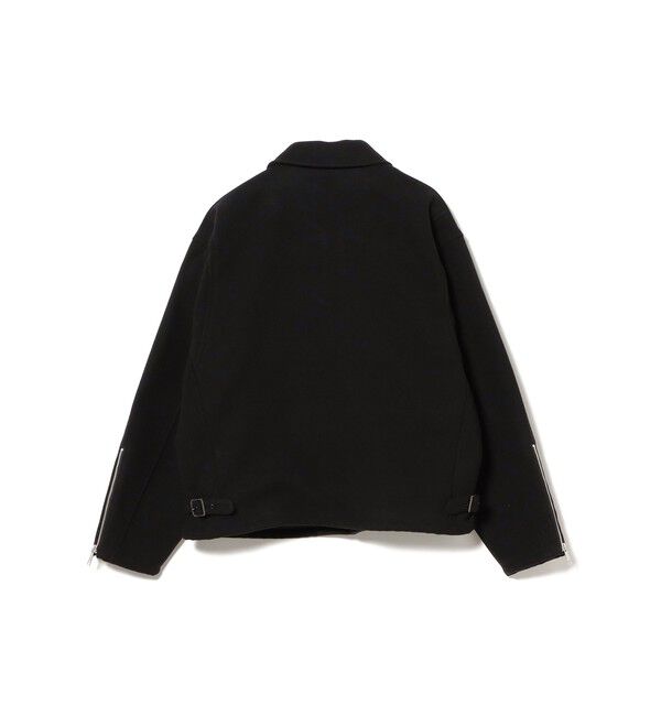 BEAMS「リラックスフィット フリースメルトン シングル ライダースジャケット」|ブルゾン・スタジャン|