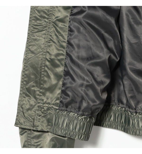 BEAMS「フェイクレイヤード フライトジャケット【ワイドショートフィット】」|ブルゾン・スタジャン|