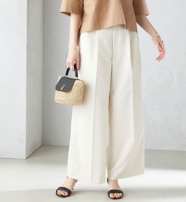 SHIPS for women「〈接触冷感/UVカット〉 シャドー サッカー ワイド パンツ(セットアップ対応) ◇」|その他|オフホワイト