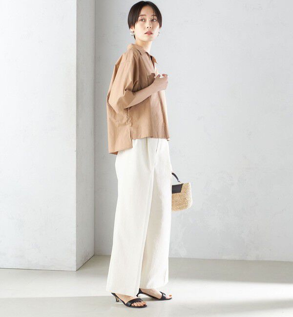 SHIPS for women「〈接触冷感/UVカット〉 シャドー サッカー ワイド パンツ(セットアップ対応) ◇」|その他|