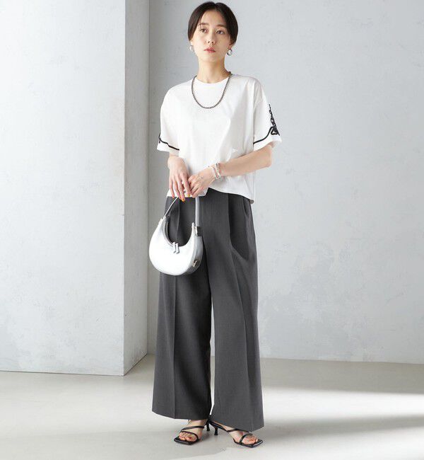 SHIPS for women「〈接触冷感/UVカット〉 シャドー サッカー ワイド パンツ(セットアップ対応) ◇」|その他|