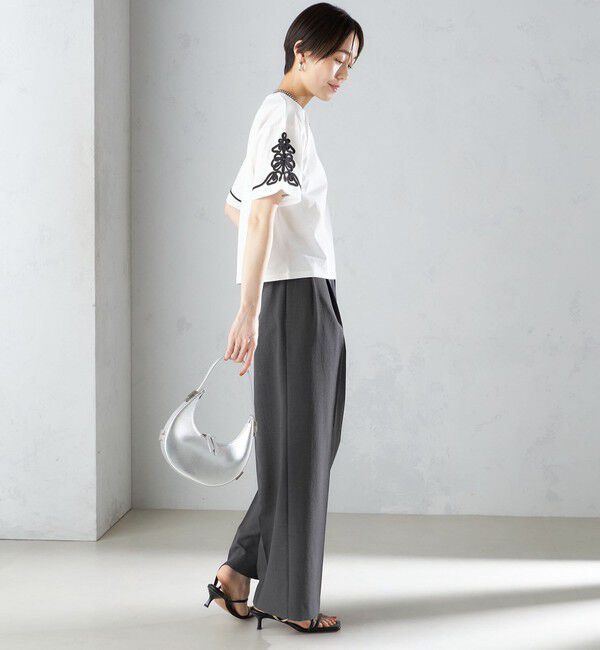 SHIPS for women「〈接触冷感/UVカット〉 シャドー サッカー ワイド パンツ(セットアップ対応) ◇」|その他|