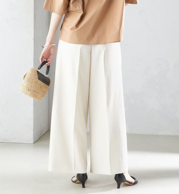 SHIPS for women「〈接触冷感/UVカット〉 シャドー サッカー ワイド パンツ(セットアップ対応) ◇」|その他|