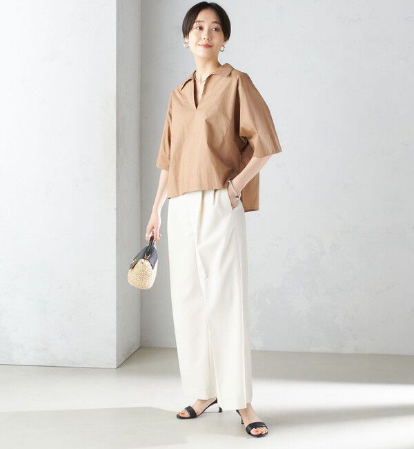 SHIPS for women「〈接触冷感/UVカット〉 シャドー サッカー ワイド パンツ(セットアップ対応) ◇」|その他|