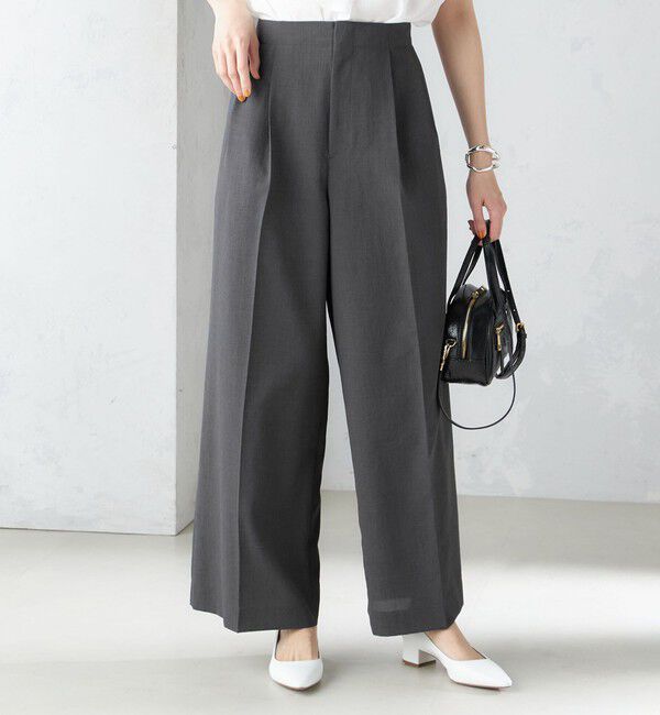 SHIPS for women「〈接触冷感/UVカット〉 シャドー サッカー ワイド パンツ(セットアップ対応) ◇」|その他|