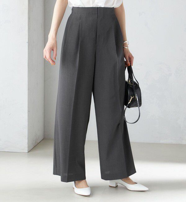 SHIPS for women「〈接触冷感/UVカット〉 シャドー サッカー ワイド パンツ(セットアップ対応) ◇」|その他|