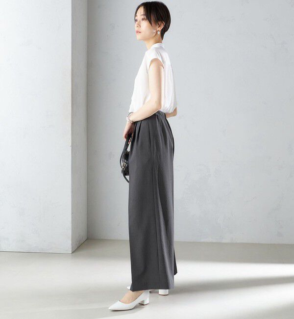 SHIPS for women「〈接触冷感/UVカット〉 シャドー サッカー ワイド パンツ(セットアップ対応) ◇」|その他|