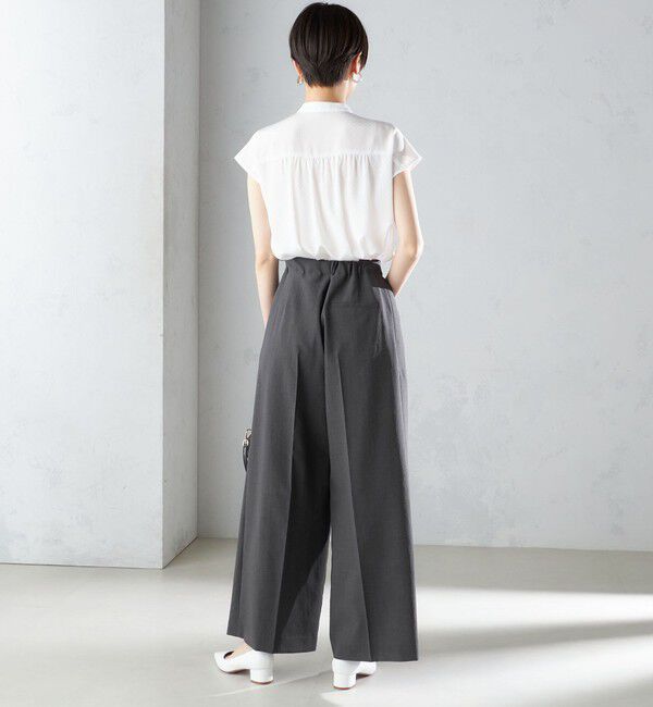 SHIPS for women「〈接触冷感/UVカット〉 シャドー サッカー ワイド パンツ(セットアップ対応) ◇」|その他|