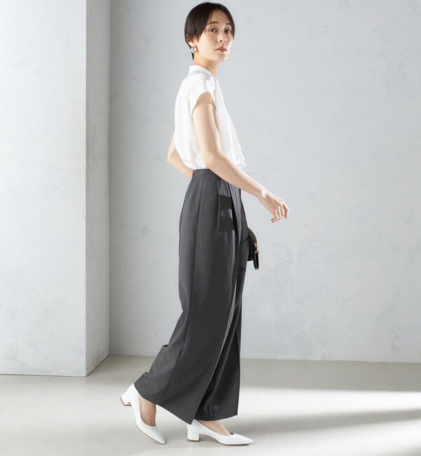 SHIPS for women「〈接触冷感/UVカット〉 シャドー サッカー ワイド パンツ(セットアップ対応) ◇」|その他|