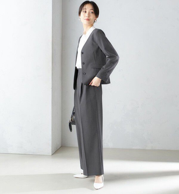 SHIPS for women「〈接触冷感/UVカット〉 シャドー サッカー ワイド パンツ(セットアップ対応) ◇」|その他|