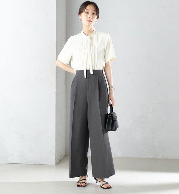 SHIPS for women「〈接触冷感/UVカット〉 シャドー サッカー ワイド パンツ(セットアップ対応) ◇」|その他|