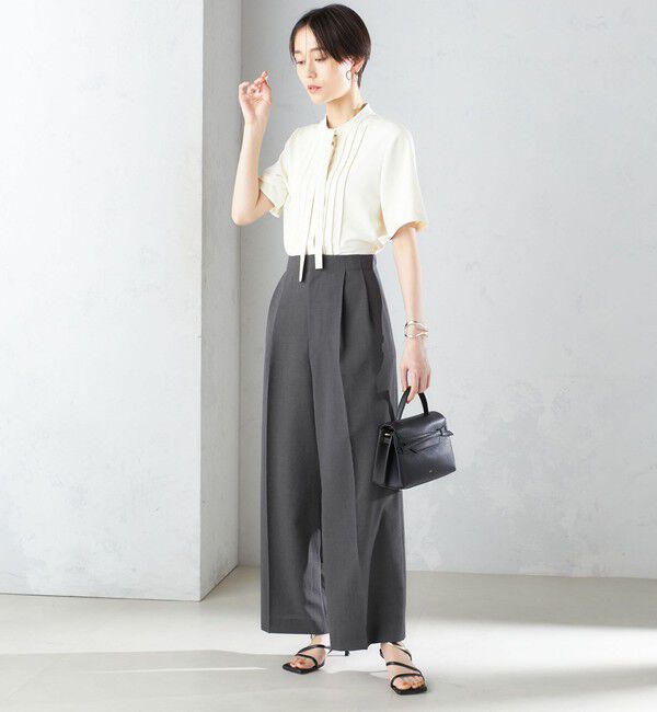 SHIPS for women「〈接触冷感/UVカット〉 シャドー サッカー ワイド パンツ(セットアップ対応) ◇」|その他|