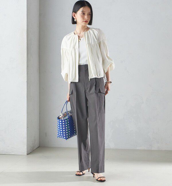 SHIPS for women「〈洗濯機可能〉ポリエステル 麻 カーゴ パンツ」|その他|
