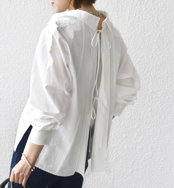 SHIPS for women「【WEB限定】〈洗濯機可能〉バックデザイン レギュラーカラー シャツ」|シャツ・ブラウス|