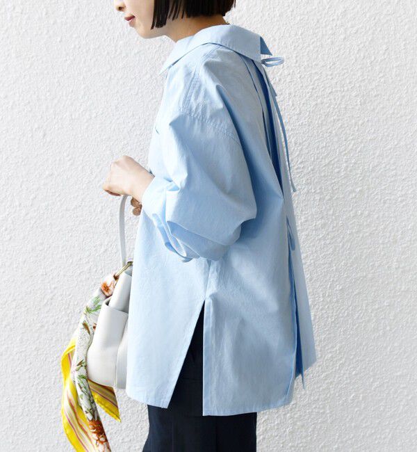 SHIPS for women「【WEB限定】〈洗濯機可能〉バックデザイン レギュラーカラー シャツ」|シャツ・ブラウス|
