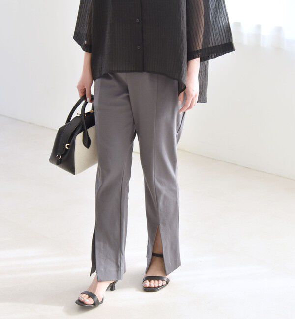 quaranciel「quaranciel:〈接触冷感/汗染み防止加工/洗濯機可能〉スリット イージー パンツ」|その他|