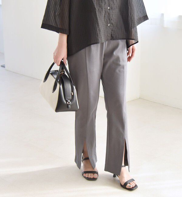 quaranciel「quaranciel:〈接触冷感/汗染み防止加工/洗濯機可能〉スリット イージー パンツ」|その他|