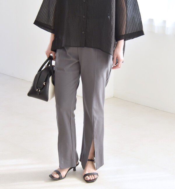 quaranciel「quaranciel:〈接触冷感/汗染み防止加工/洗濯機可能〉スリット イージー パンツ」|その他|