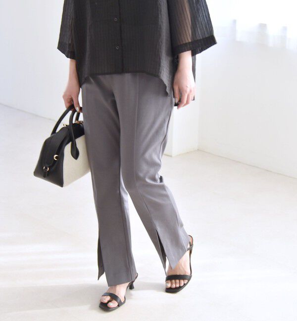 quaranciel「quaranciel:〈接触冷感/汗染み防止加工/洗濯機可能〉スリット イージー パンツ」|その他|