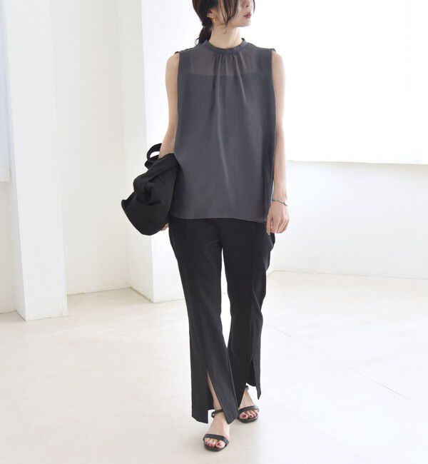 quaranciel「quaranciel:〈接触冷感/汗染み防止加工/洗濯機可能〉スリット イージー パンツ」|その他|