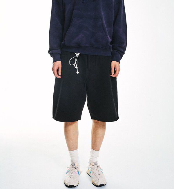 SHIPS「City Ambient Products: バギー デニム ショーツ」|デニム|ブラック