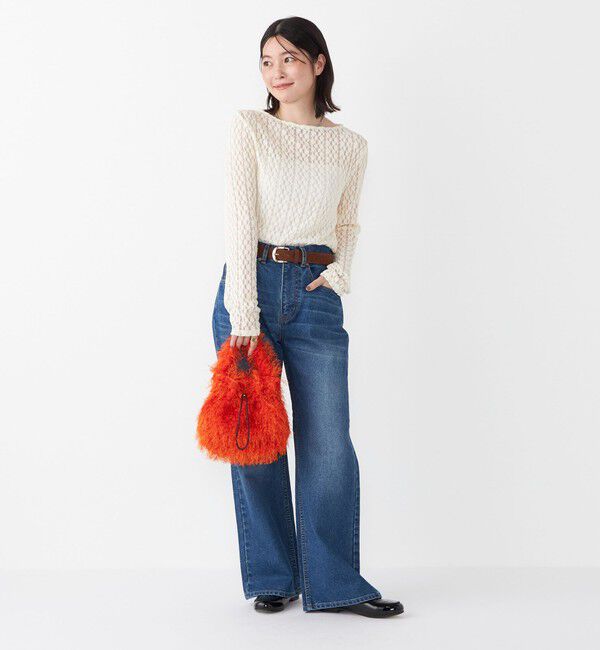 SHIPS Colors 「SHIPS Colors:〈手洗い可能〉ストレッチ レース ボートネック インナー」|Tシャツ・カットソー|