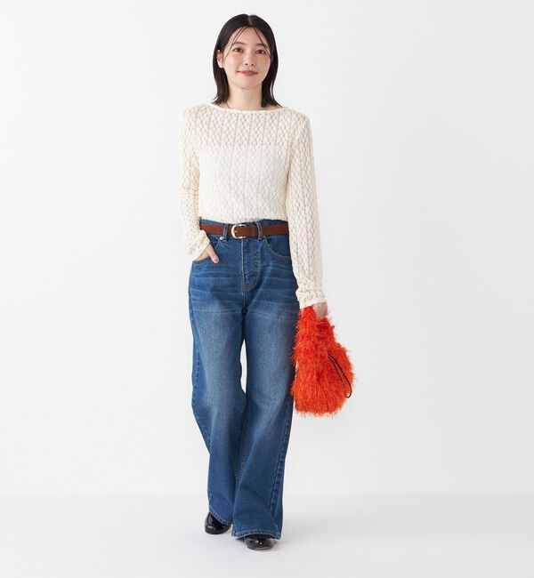 SHIPS Colors 「SHIPS Colors:〈手洗い可能〉ストレッチ レース ボートネック インナー」|Tシャツ・カットソー|