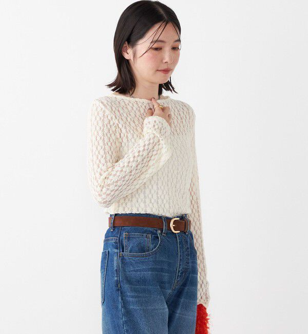 SHIPS Colors 「SHIPS Colors:〈手洗い可能〉ストレッチ レース ボートネック インナー」|Tシャツ・カットソー|