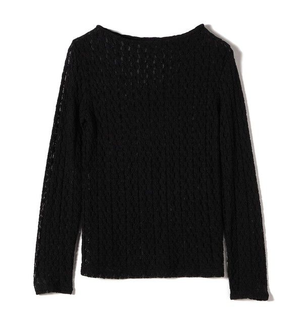 SHIPS Colors 「SHIPS Colors:〈手洗い可能〉ストレッチ レース ボートネック インナー」|Tシャツ・カットソー|ブラック