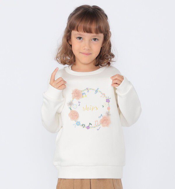 SHIPS KIDS「SHIPS KIDS:100～130cm /ミュージック フラワー スウェット」|スウェット・ジャージ|