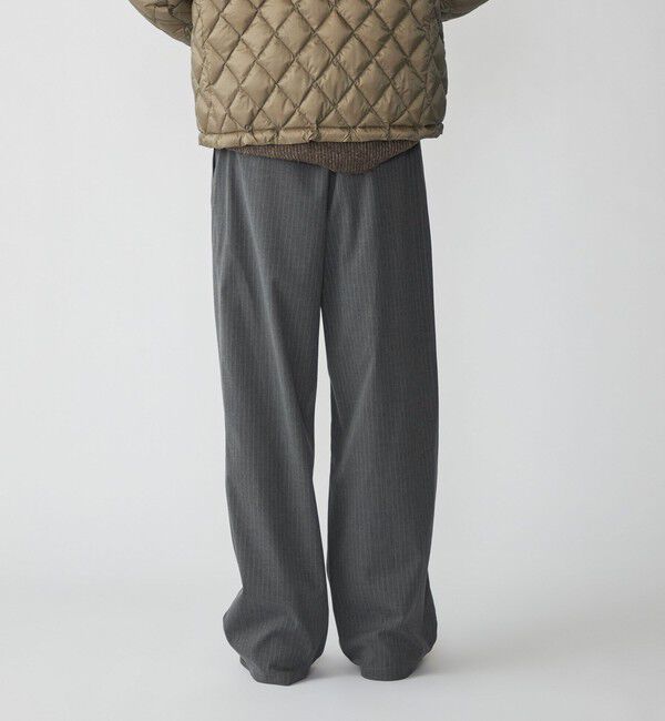 SHIPS「City Ambient Products: チェック＆ストライプ 2タック ワイド スラックス」|スラックス|