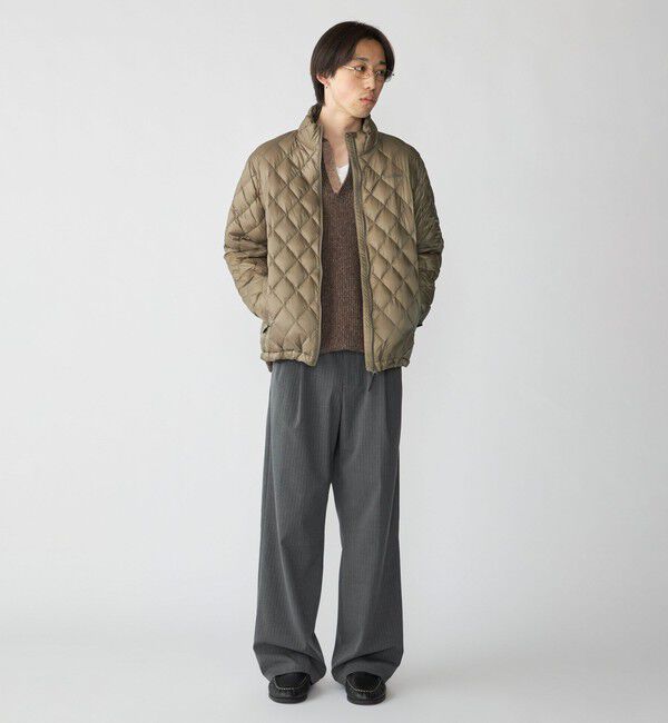 SHIPS「City Ambient Products: チェック＆ストライプ 2タック ワイド スラックス」|スラックス|