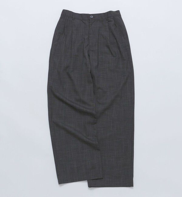 SHIPS「City Ambient Products: チェック＆ストライプ 2タック ワイド スラックス」|スラックス|チャコールグレー