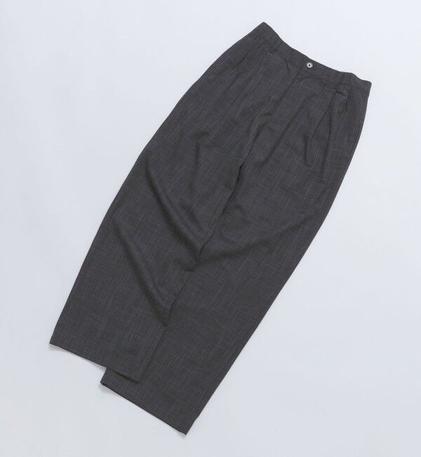 SHIPS「City Ambient Products: チェック＆ストライプ 2タック ワイド スラックス」|スラックス|