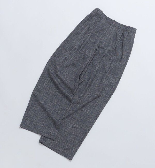 SHIPS「City Ambient Products: チェック＆ストライプ 2タック ワイド スラックス」|スラックス|