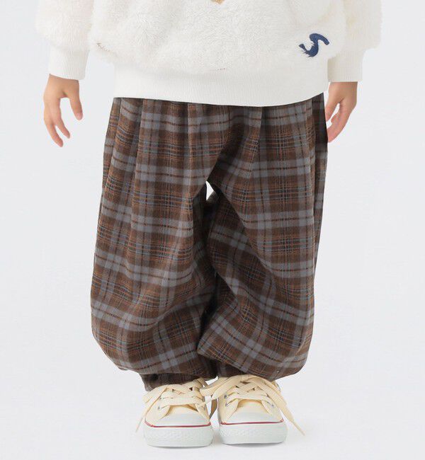 SHIPS Colors 「SHIPS Colors:100~140cm /〈洗濯機可能〉リンク チェック イージー パンツ」|その他|ブラウン