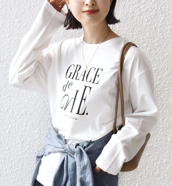 SHIPS for women「《予約》ロング スリーブ プリント TEE」|Tシャツ・カットソー|