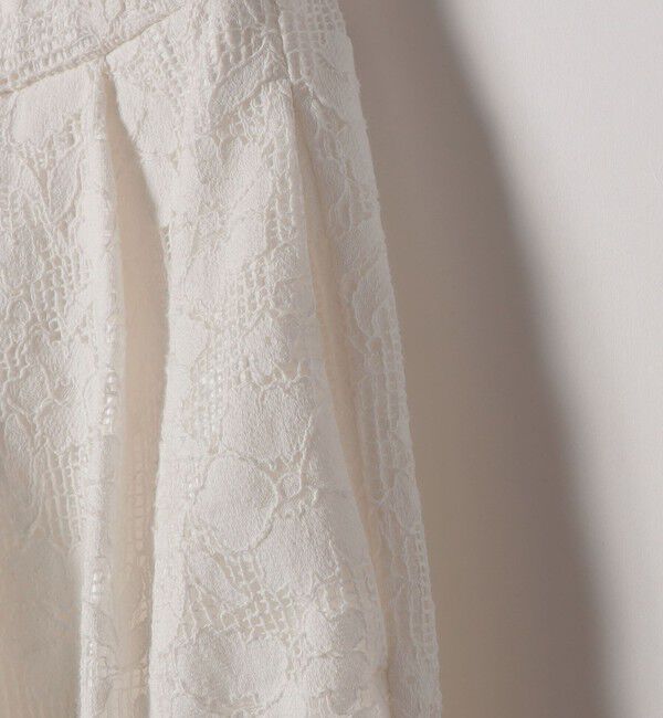 SHIPS any「SHIPS any:〈手洗い可能〉フラワー メッシュ レース タック セミフレア スカート」|スカート|