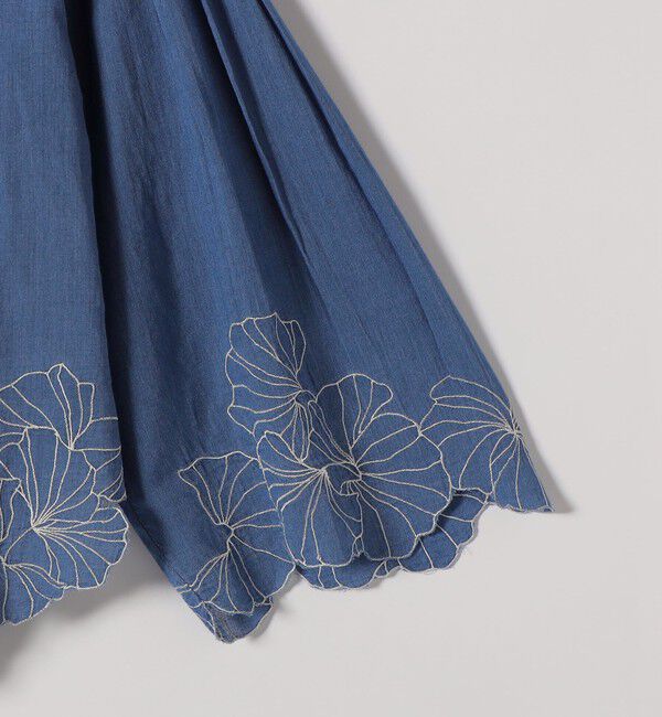 SHIPS any「SHIPS any:〈手洗い可能〉シアー デニム フラワー エンブロ タック シャツ」|シャツ・ブラウス|