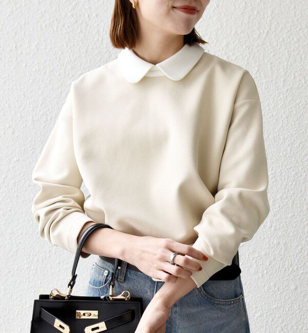 SHIPS any「《予約》SHIPS any:〈洗濯機可能〉ダンボール バイカラー プルオーバー」|Tシャツ・カットソー|ナチュラル