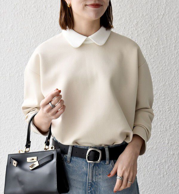 SHIPS any「《予約》SHIPS any:〈洗濯機可能〉ダンボール バイカラー プルオーバー」|Tシャツ・カットソー|