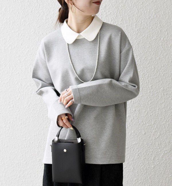 SHIPS any「《予約》SHIPS any:〈洗濯機可能〉ダンボール バイカラー プルオーバー」|Tシャツ・カットソー|