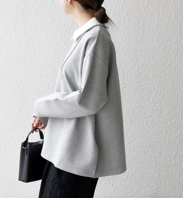 SHIPS any「《予約》SHIPS any:〈洗濯機可能〉ダンボール バイカラー プルオーバー」|Tシャツ・カットソー|