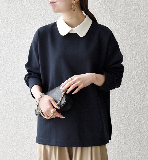 SHIPS any「《予約》SHIPS any:〈洗濯機可能〉ダンボール バイカラー プルオーバー」|Tシャツ・カットソー|