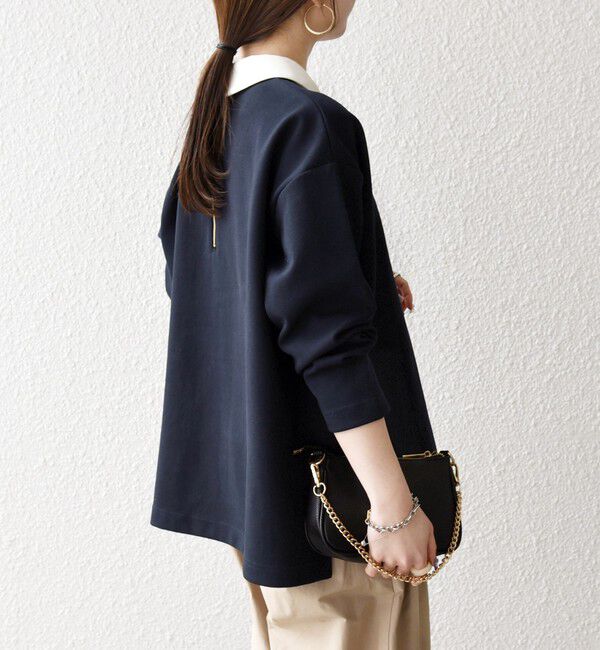 SHIPS any「《予約》SHIPS any:〈洗濯機可能〉ダンボール バイカラー プルオーバー」|Tシャツ・カットソー|